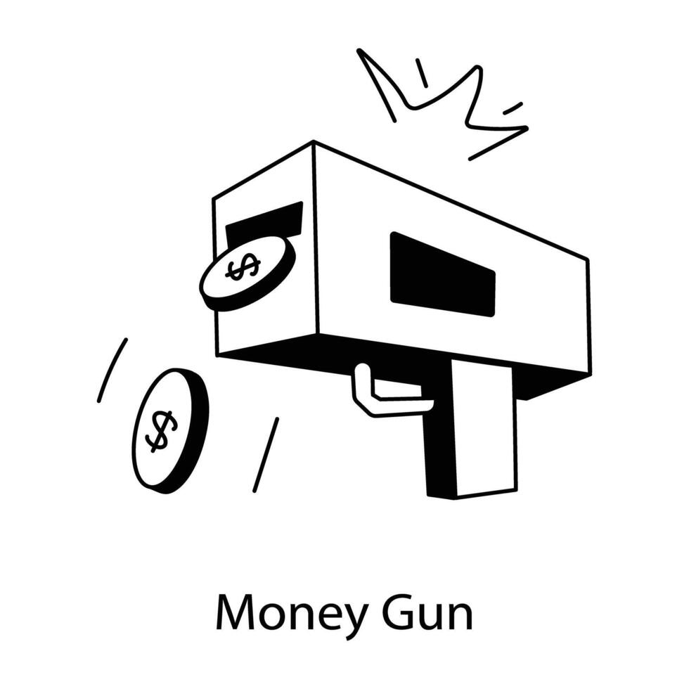 de moda dinero pistola vector