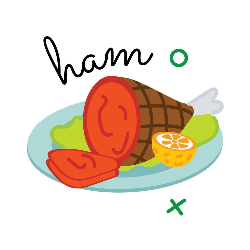 Trendy Ham Leg vector