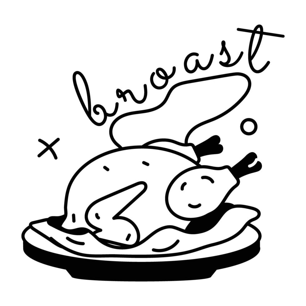 Trendy Chicken Broast vector