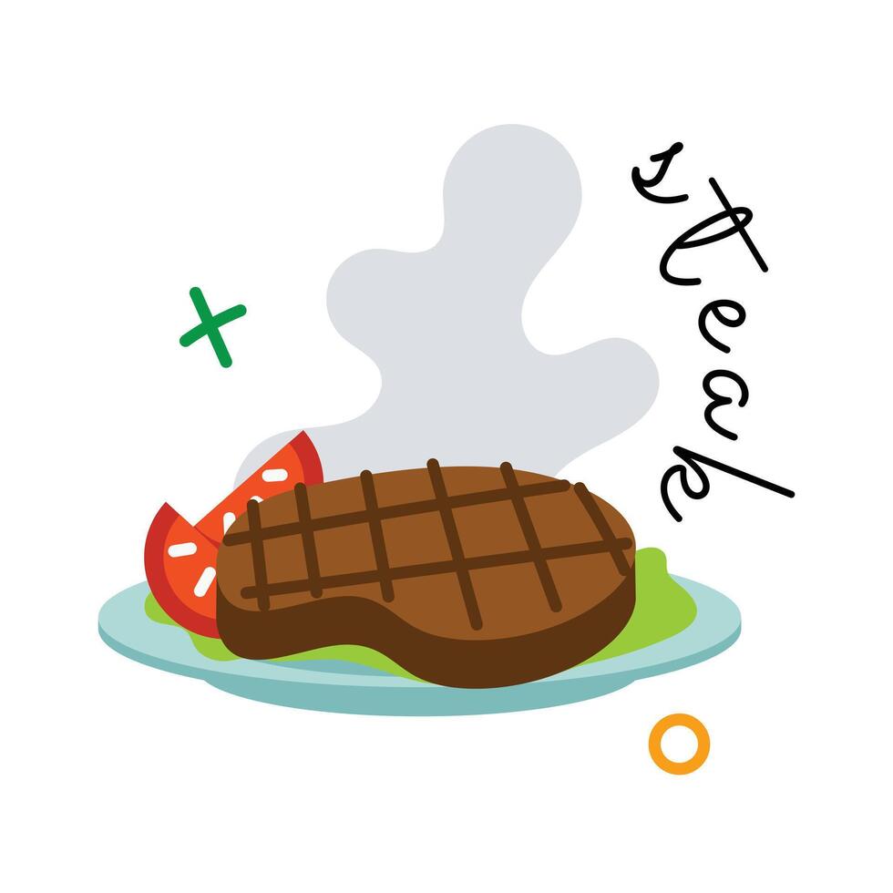 Trendy Grilled Steak vector