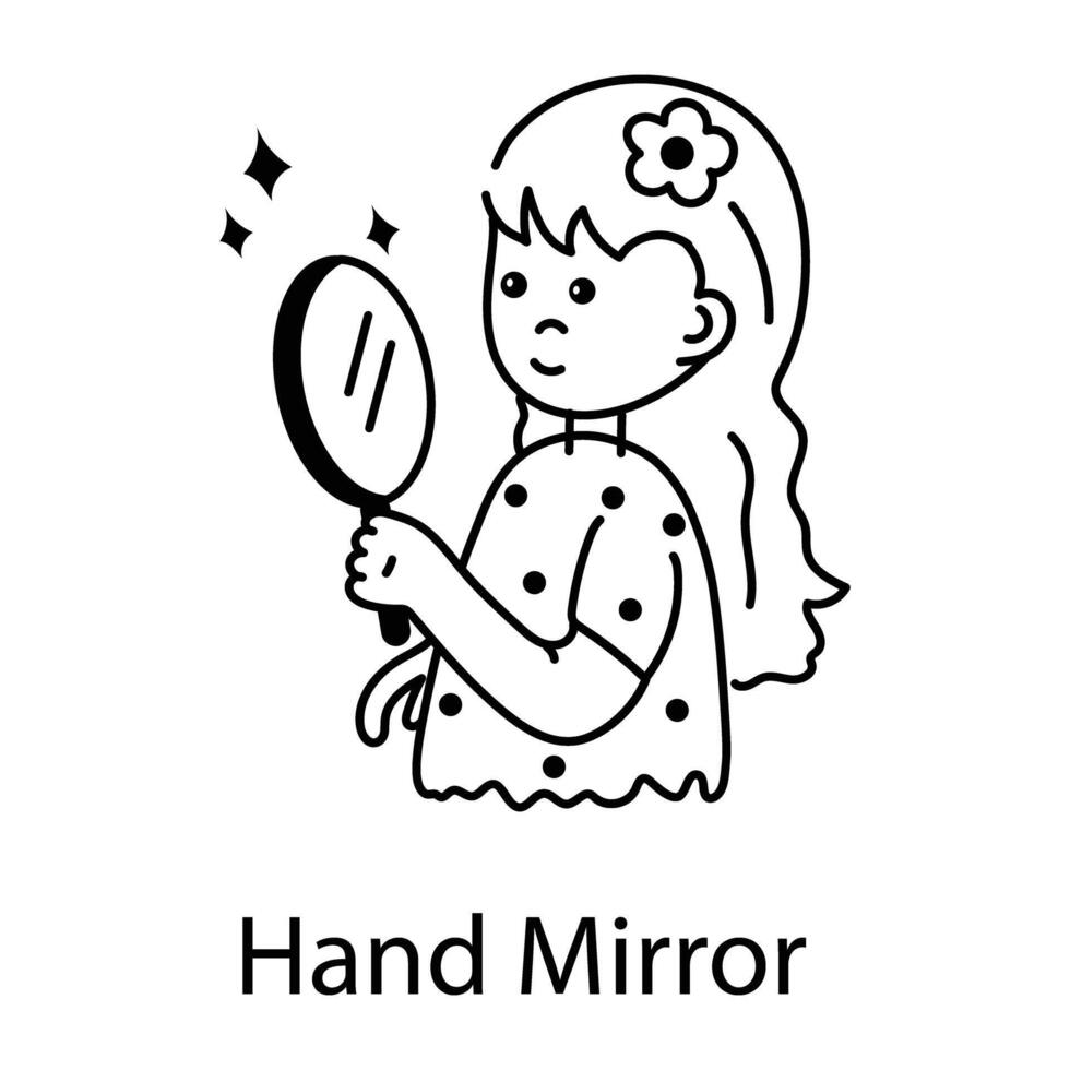 Trendy Hand Mirror vector