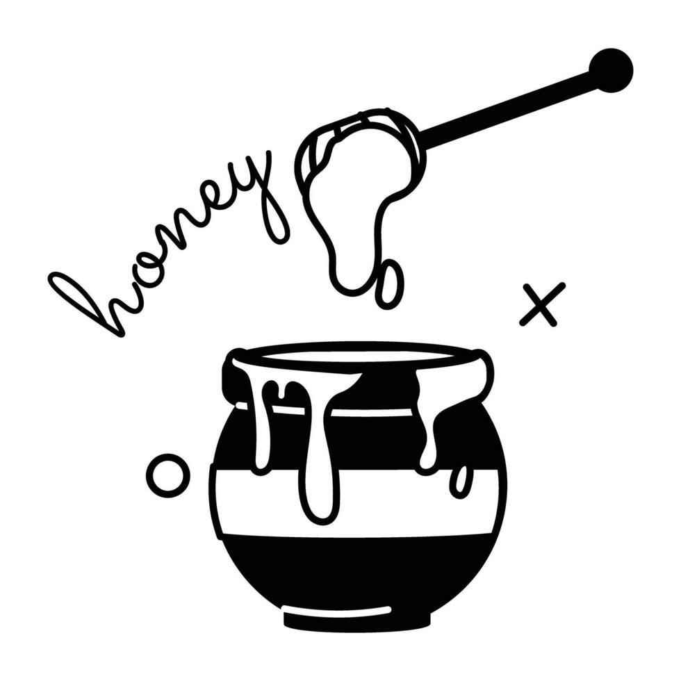 Trendy Honey Jar vector