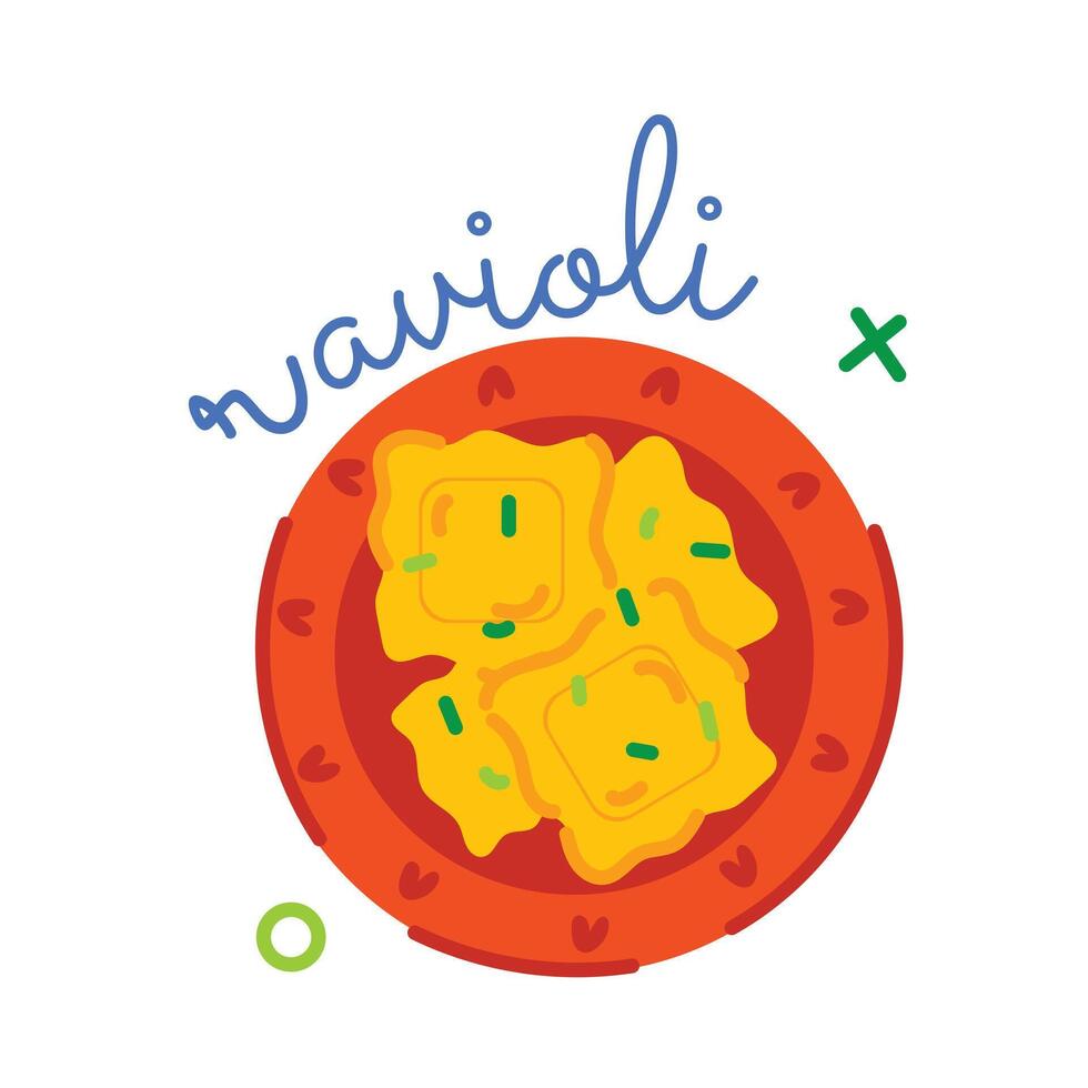 Trendy Ravioli Concepts vector