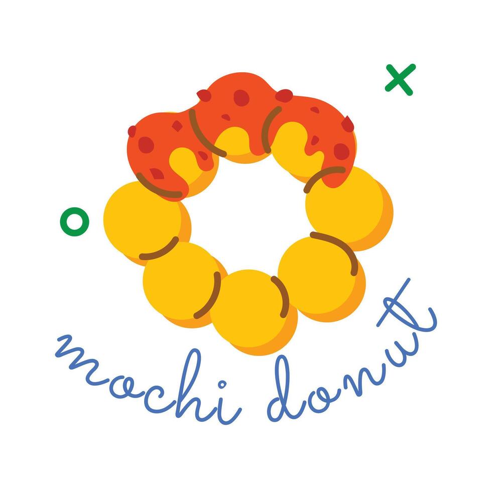 Trendy Mochi Donut vector