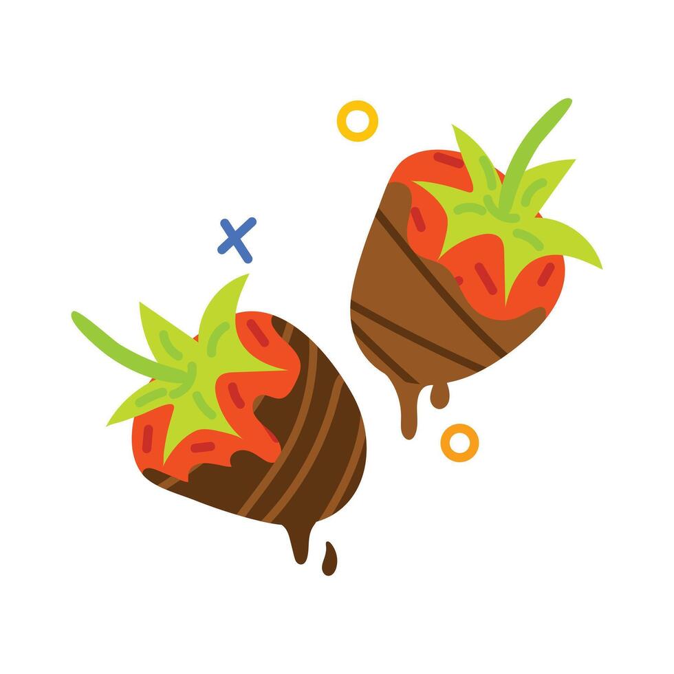 Trendy Dipped Strawberries vector