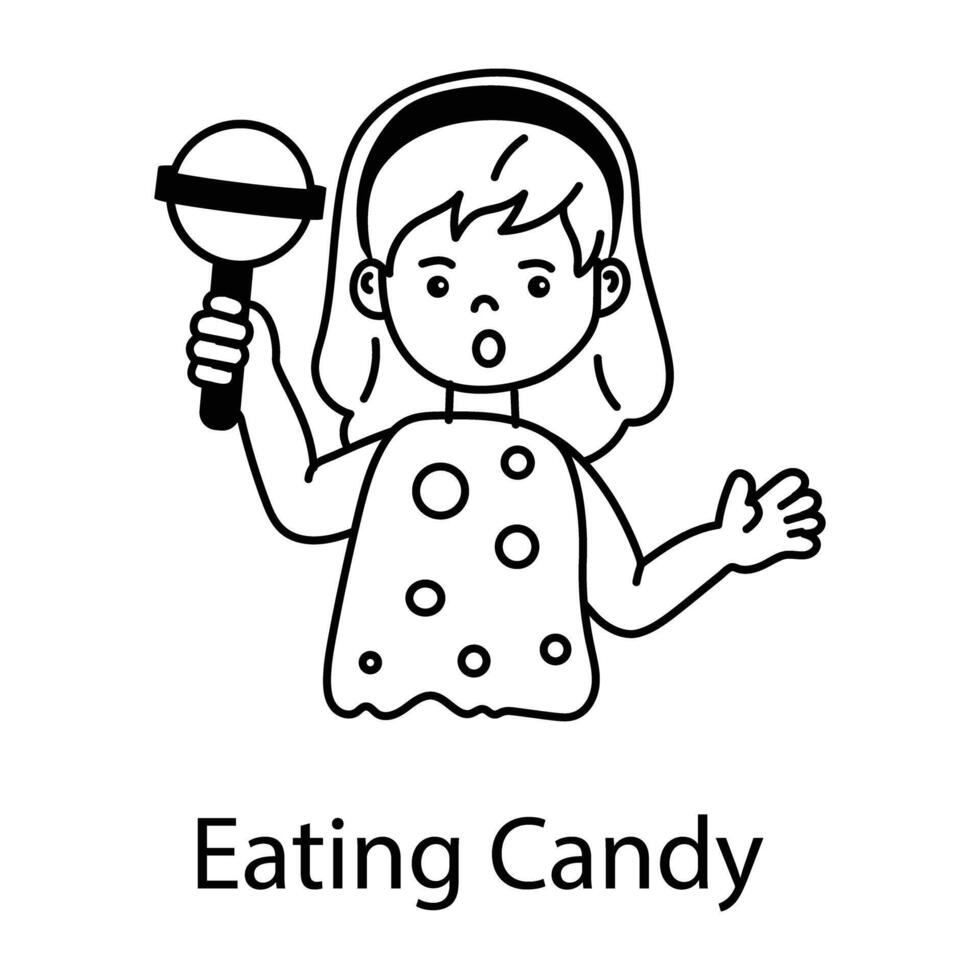 Trendy Eating Candy vector