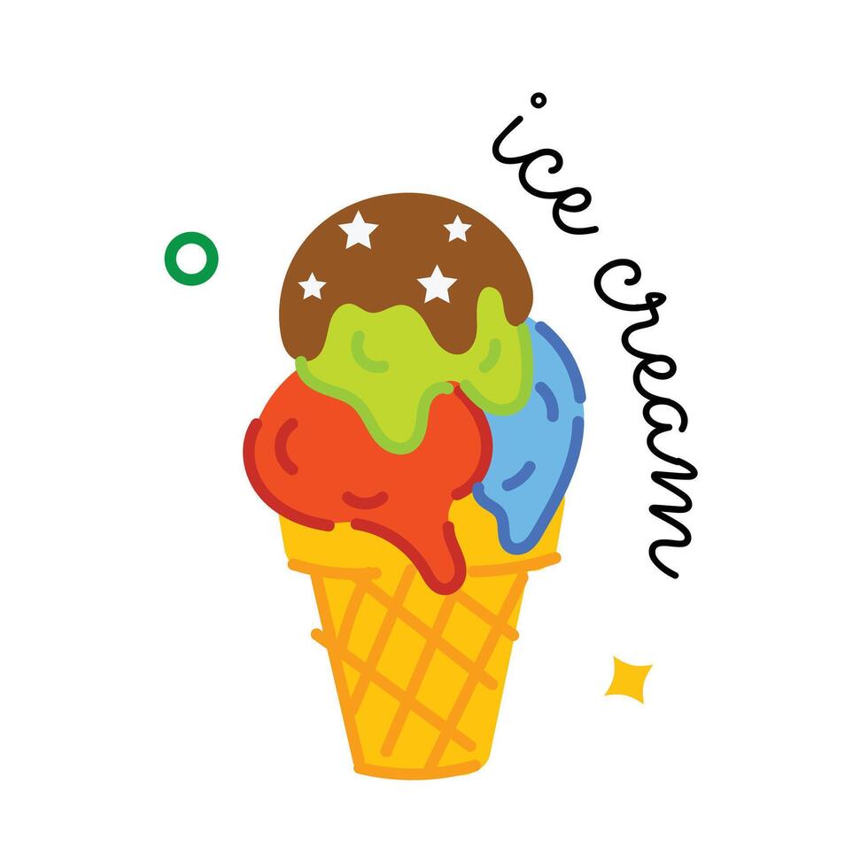 Trendy Ice Cream vector