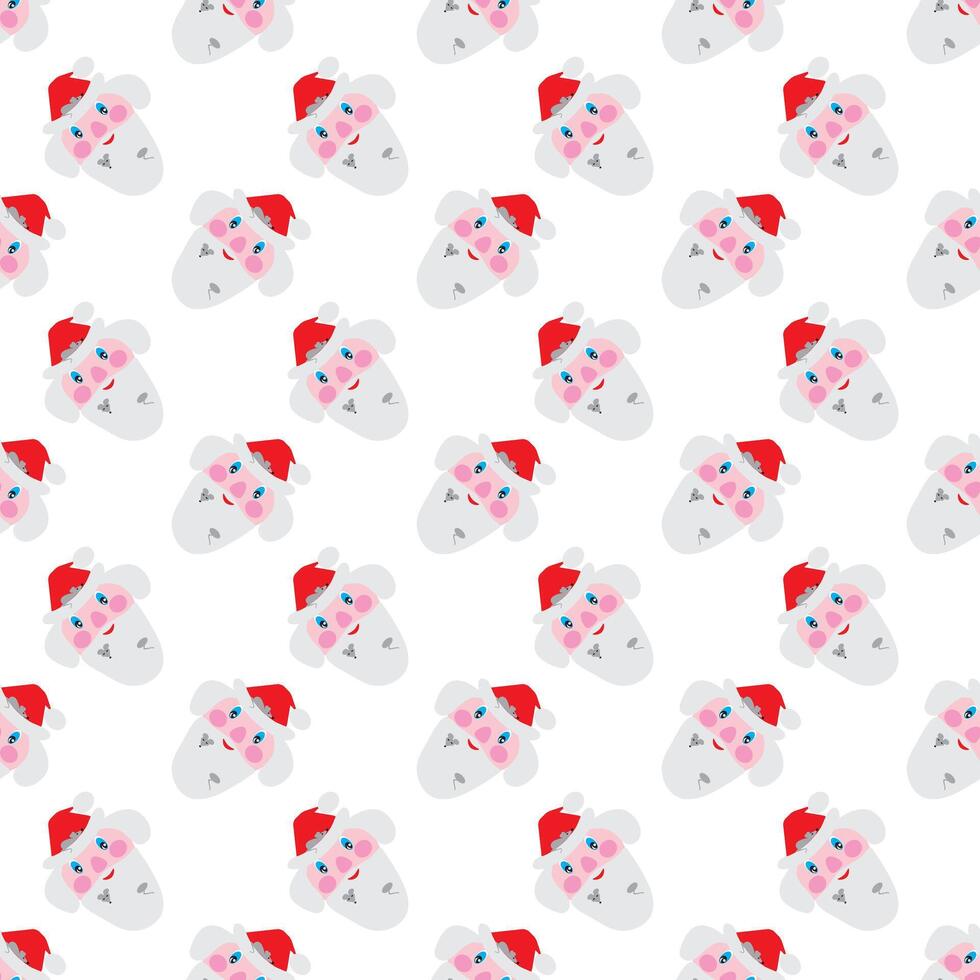 Santa Claus with mice in his beard. Seamless pattern. illustration . vector