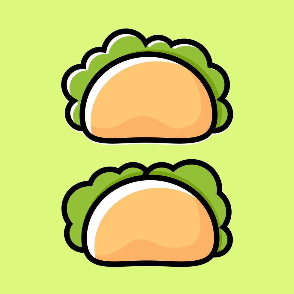 Two concise Mexican taco icons vector