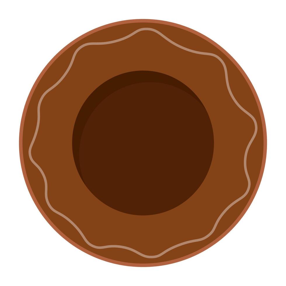 redondo marrón étnico mexicano plato vector