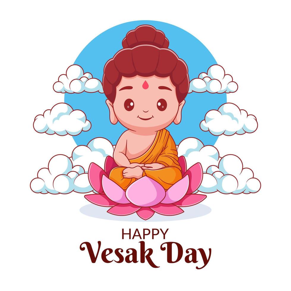 Happy vesak day illustration vector