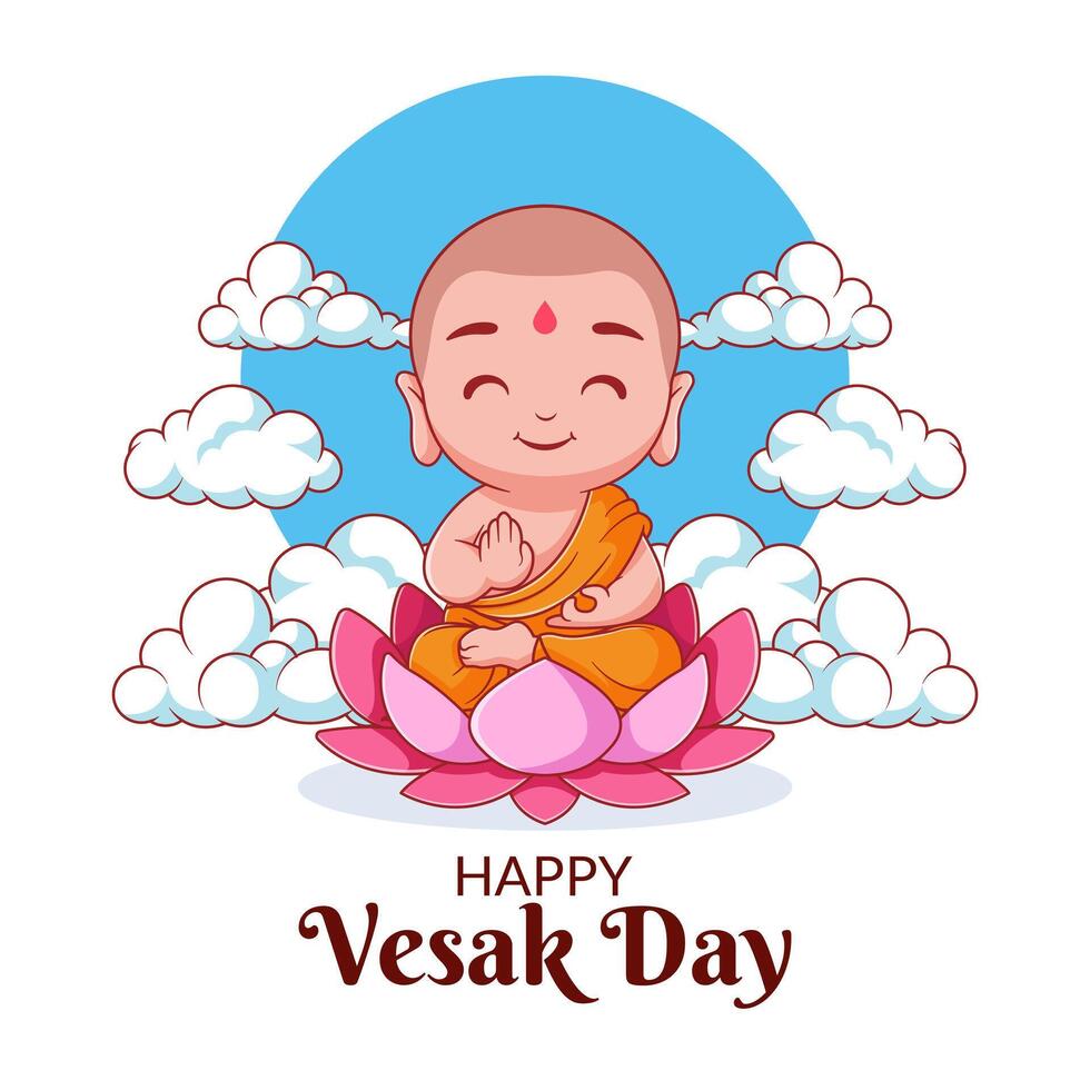 Happy vesak day illustration vector