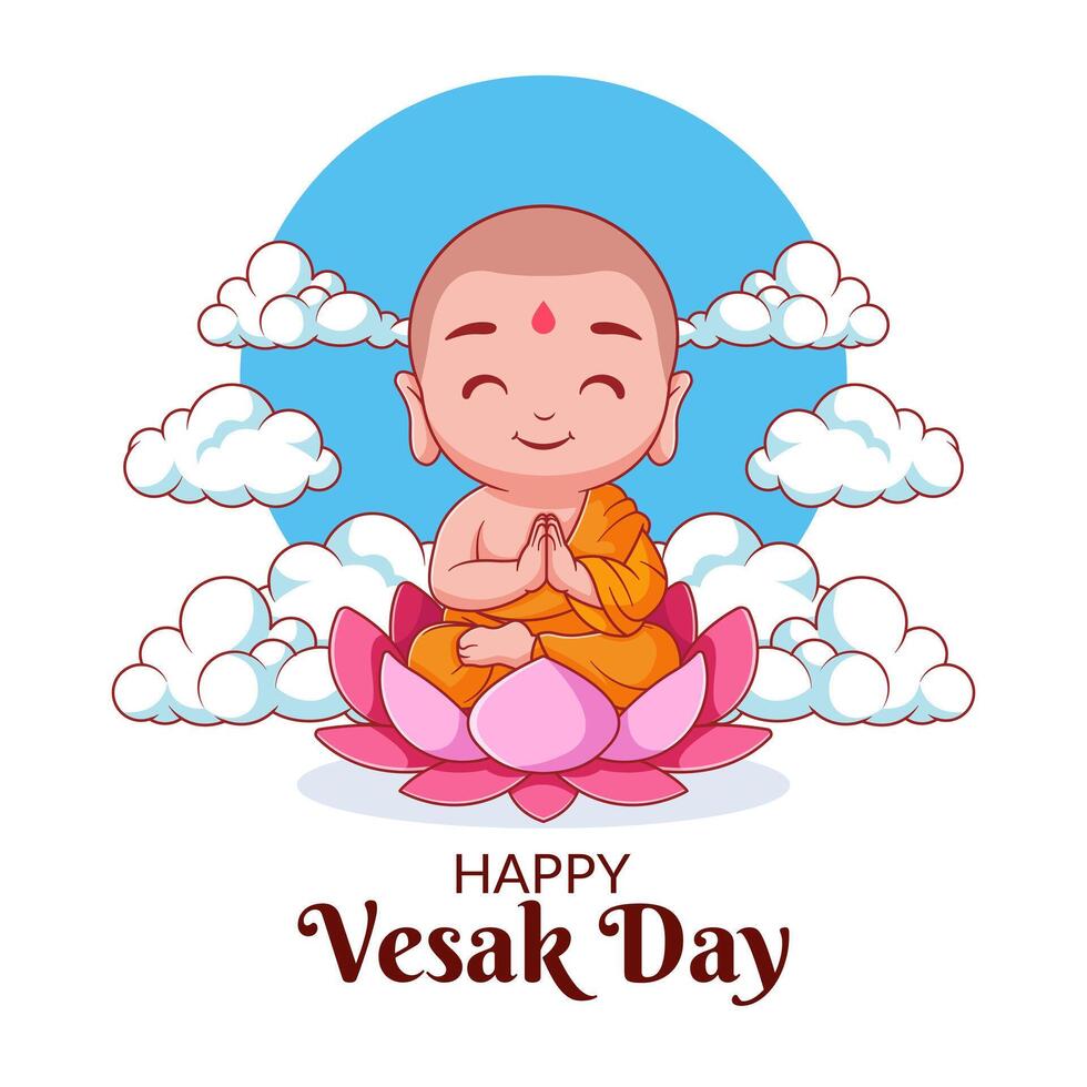 Happy vesak day illustration vector