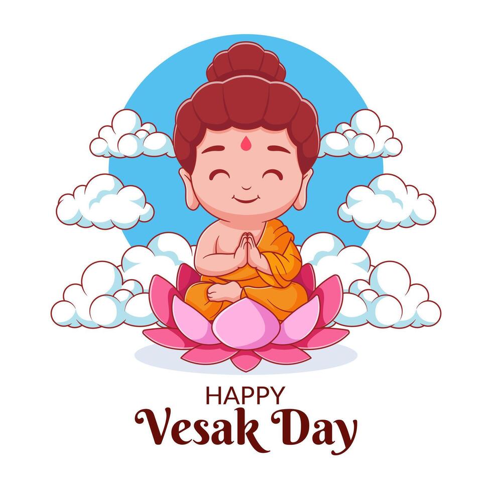 Happy vesak day illustration vector