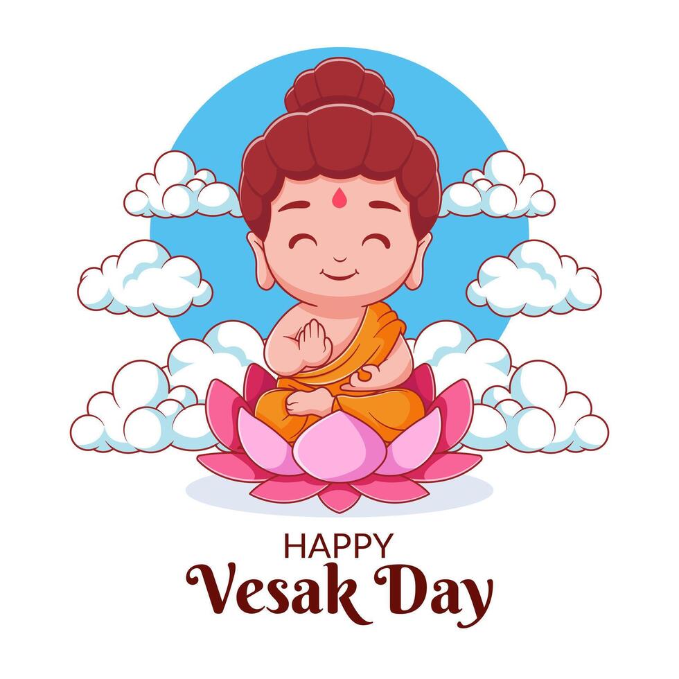 Happy vesak day illustration vector