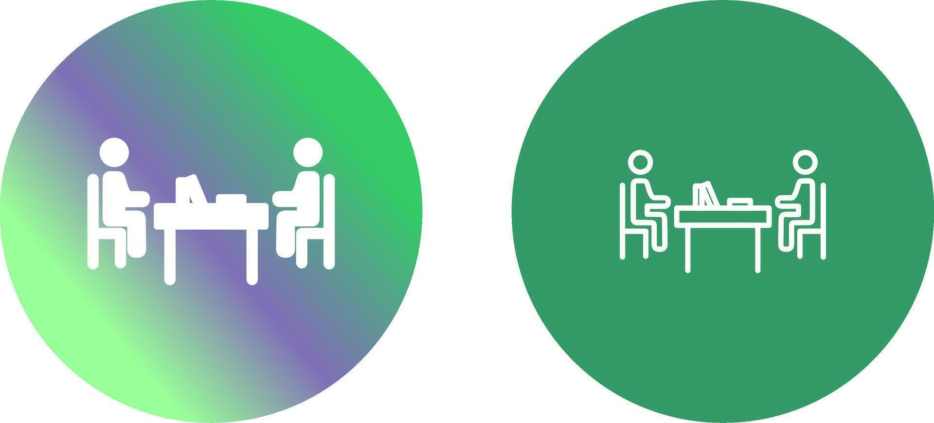 Two Students Studying Icon Design vector