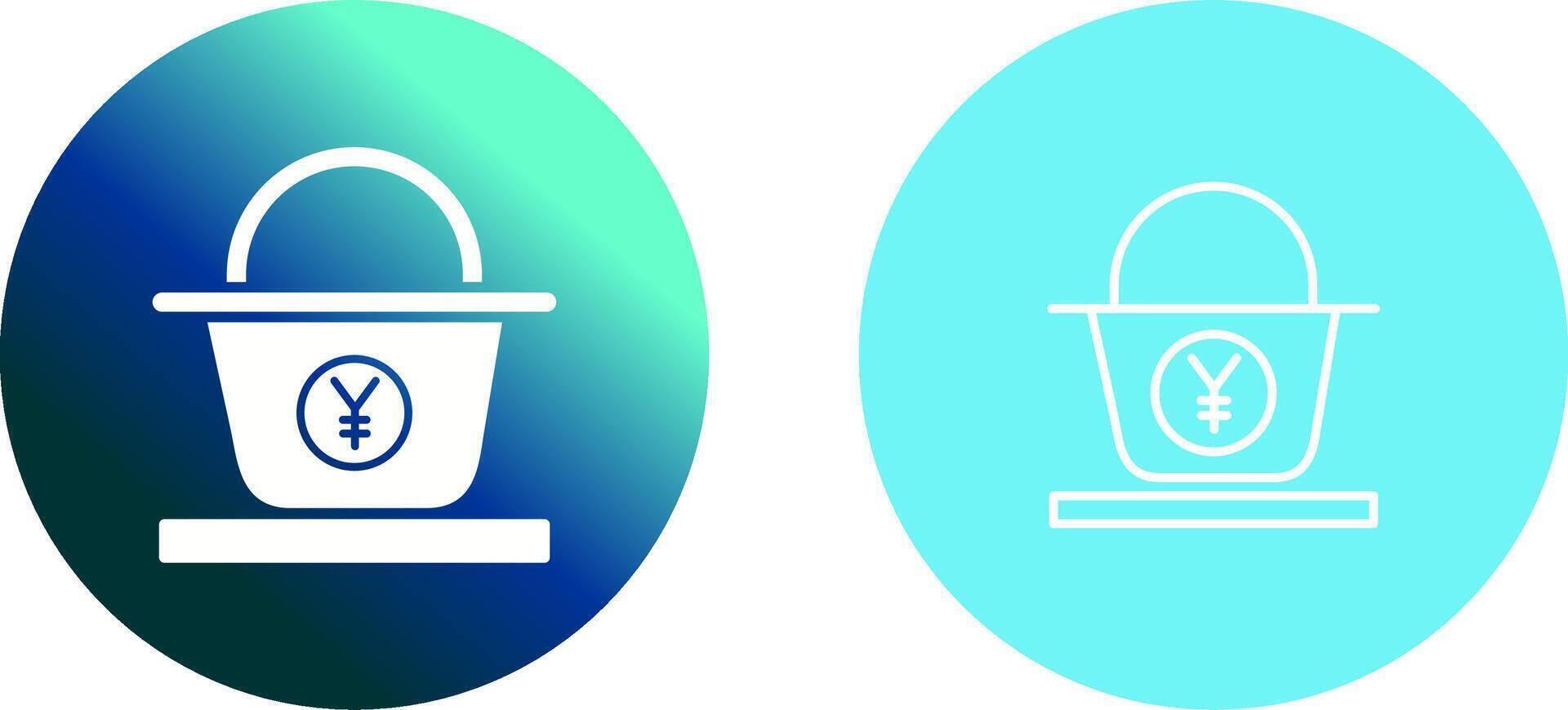 Yen Basket Icon Design vector