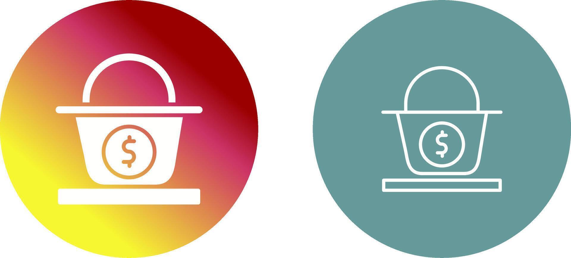 Dollar Basket Icon Design vector