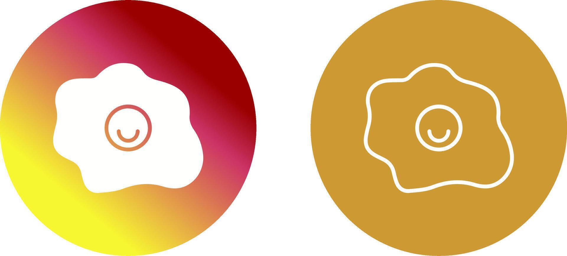 Fried Egg Icon Design vector