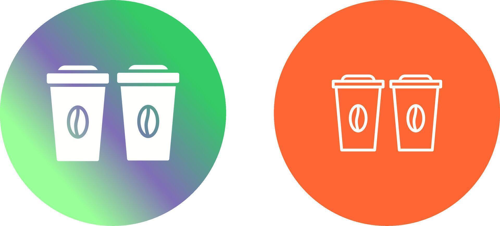 Two Coffees Icon Design vector