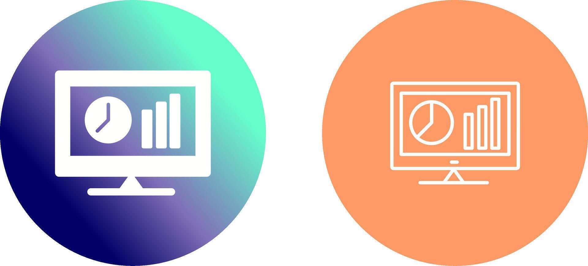 Online Stats Icon Design vector