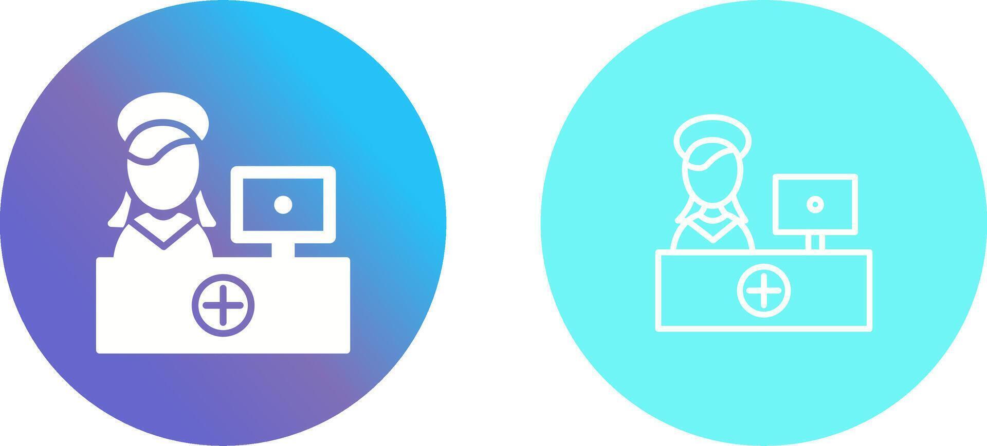 Hospital Reception Icon Design vector