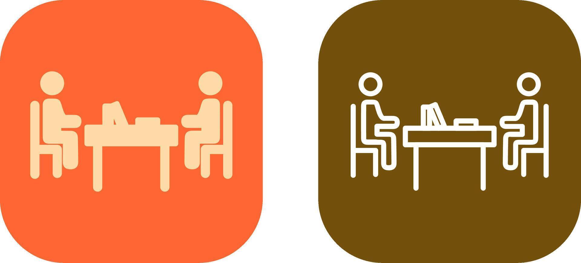 Two Students Studying Icon Design vector