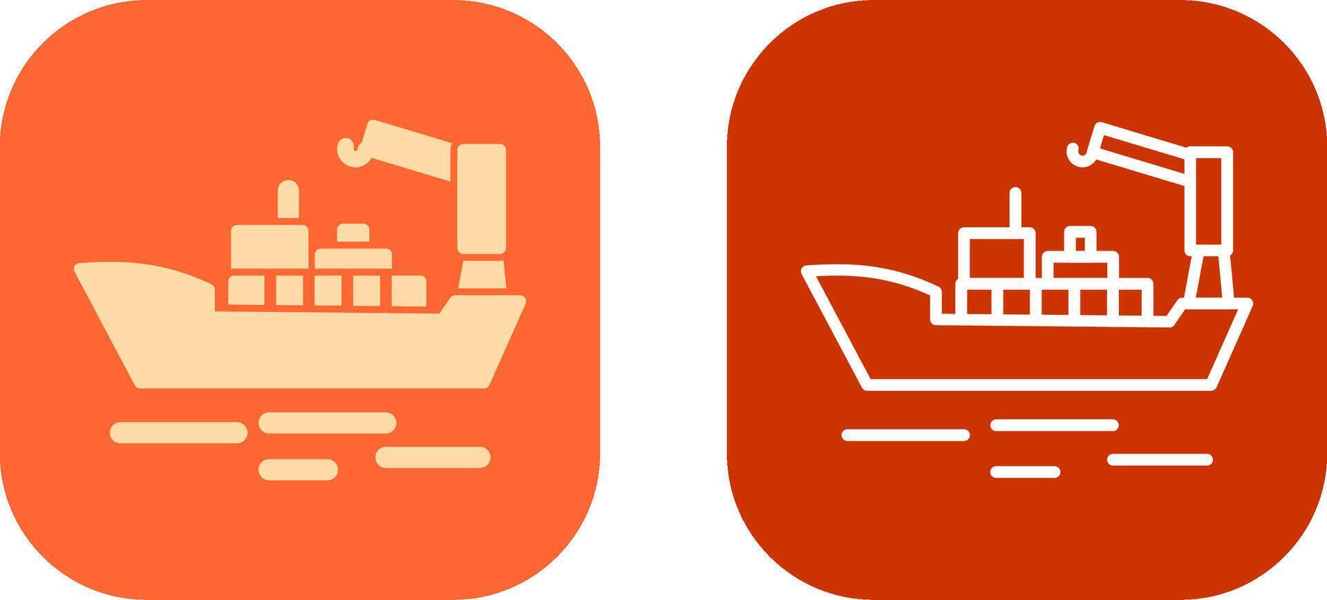 Cargo Ship II Icon Design vector