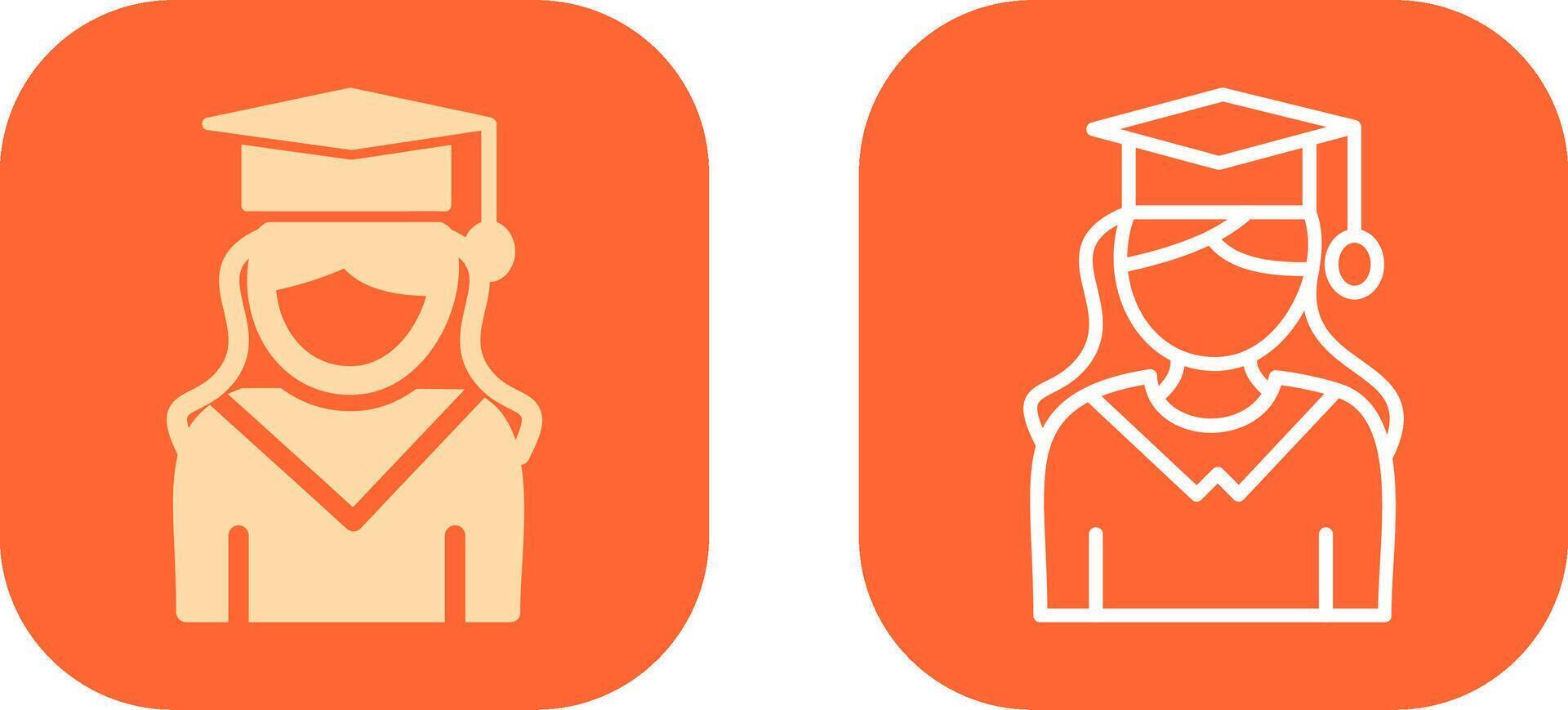 Female Graduate Icon Design vector