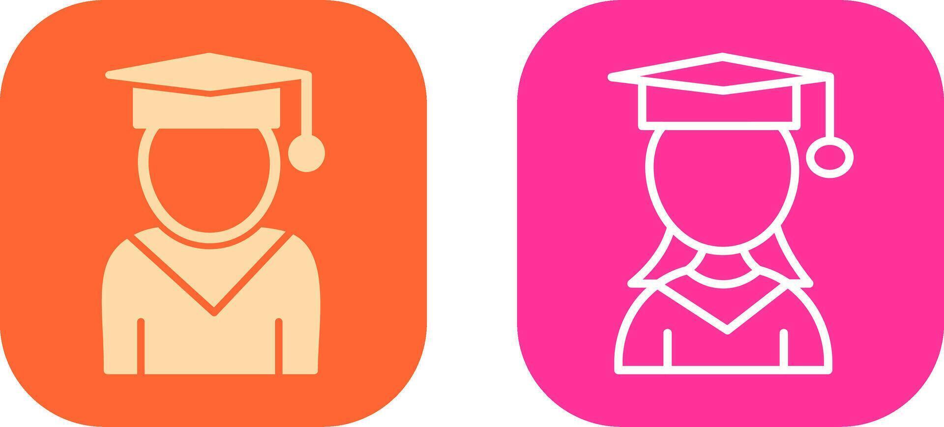 Female Student Icon Design vector