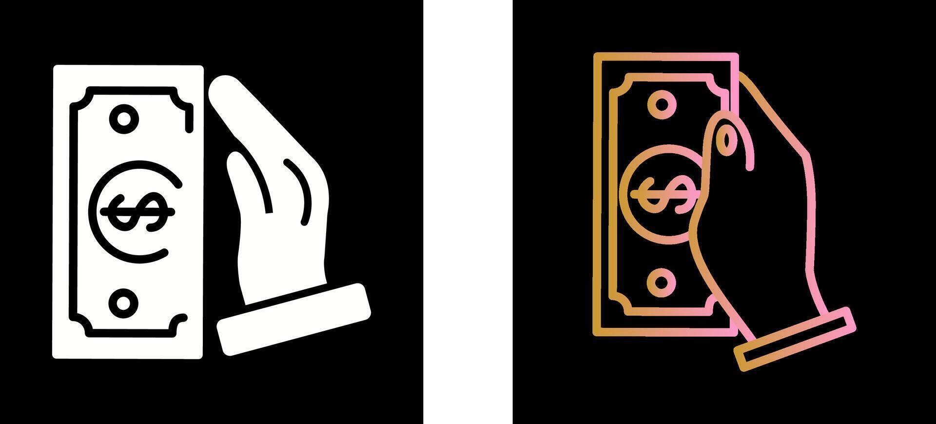Cash Receiving Icon Design vector