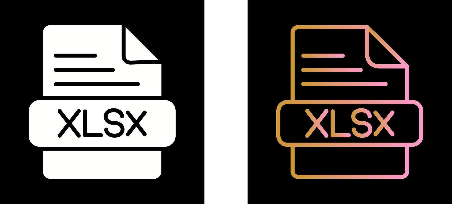 XLSX Icon Design vector