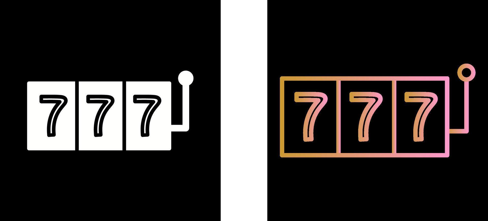 Slot Machine with Sevens Icon Design vector