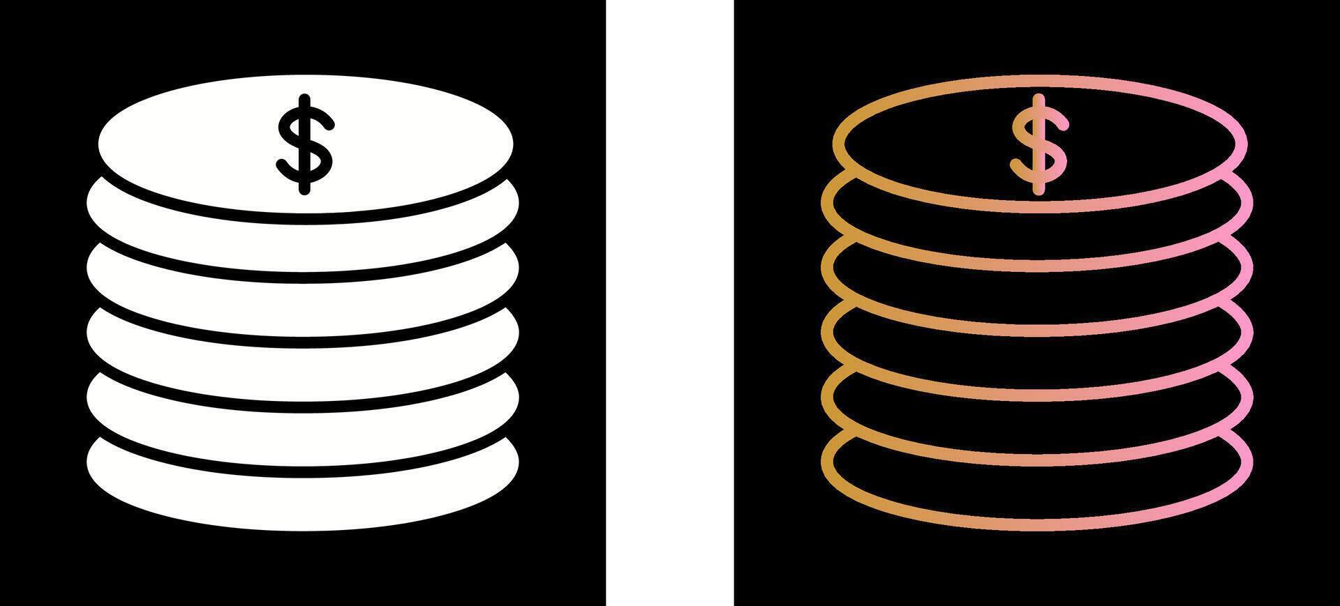Stack of Coins Icon Design vector