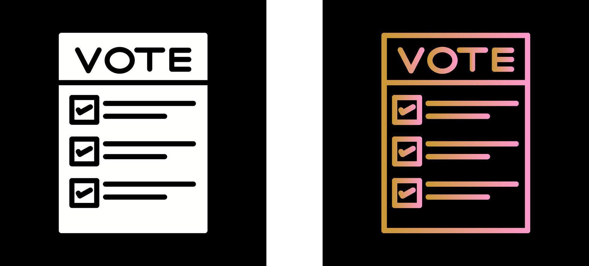 Ballot Paper Icon Design vector