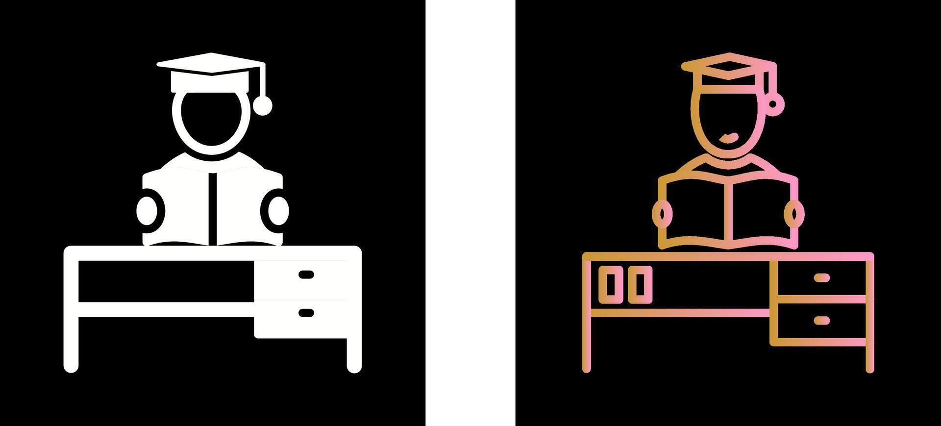 Studying on Desk II Icon Design vector