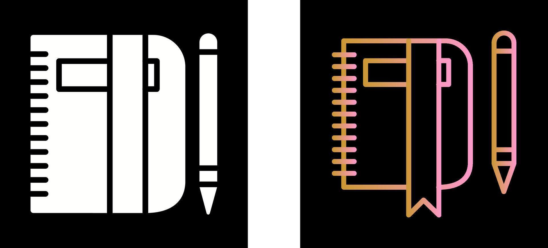 Pencil and Book Icon Design vector