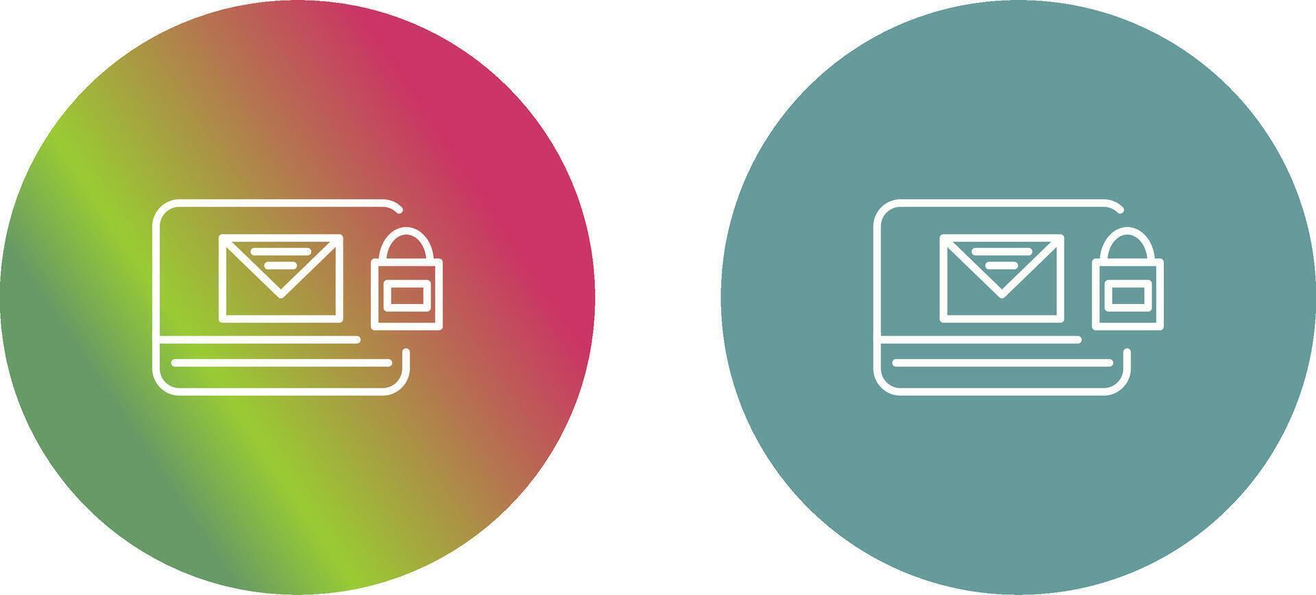 Locked Mail Icon Design vector