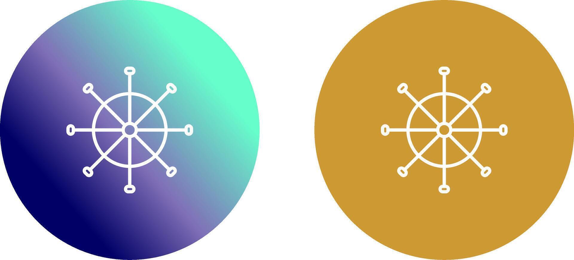 Ship Wheel Icon Design vector