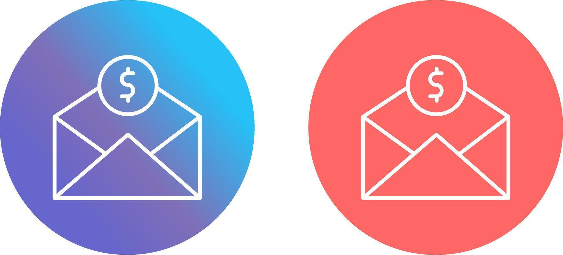 Mail Coin Icon Design vector