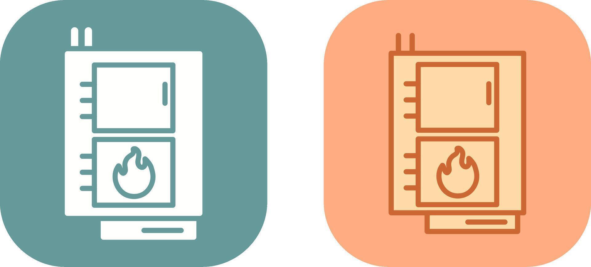 diseño de icono de caldera de combustible sólido vector