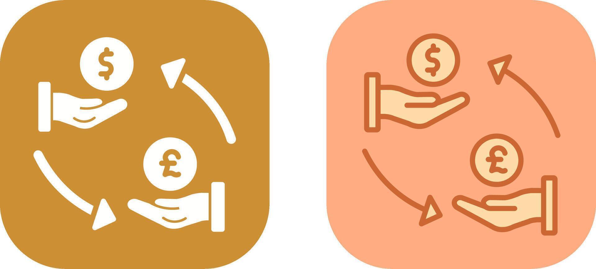 Dollar to Pound Icon Design vector