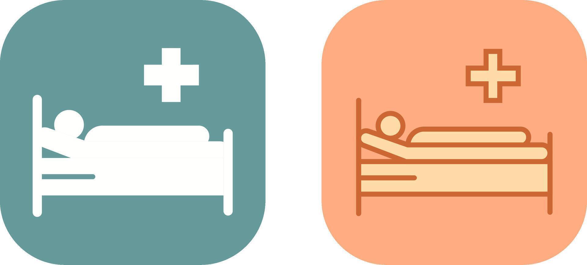 paciente cama icono diseño vector