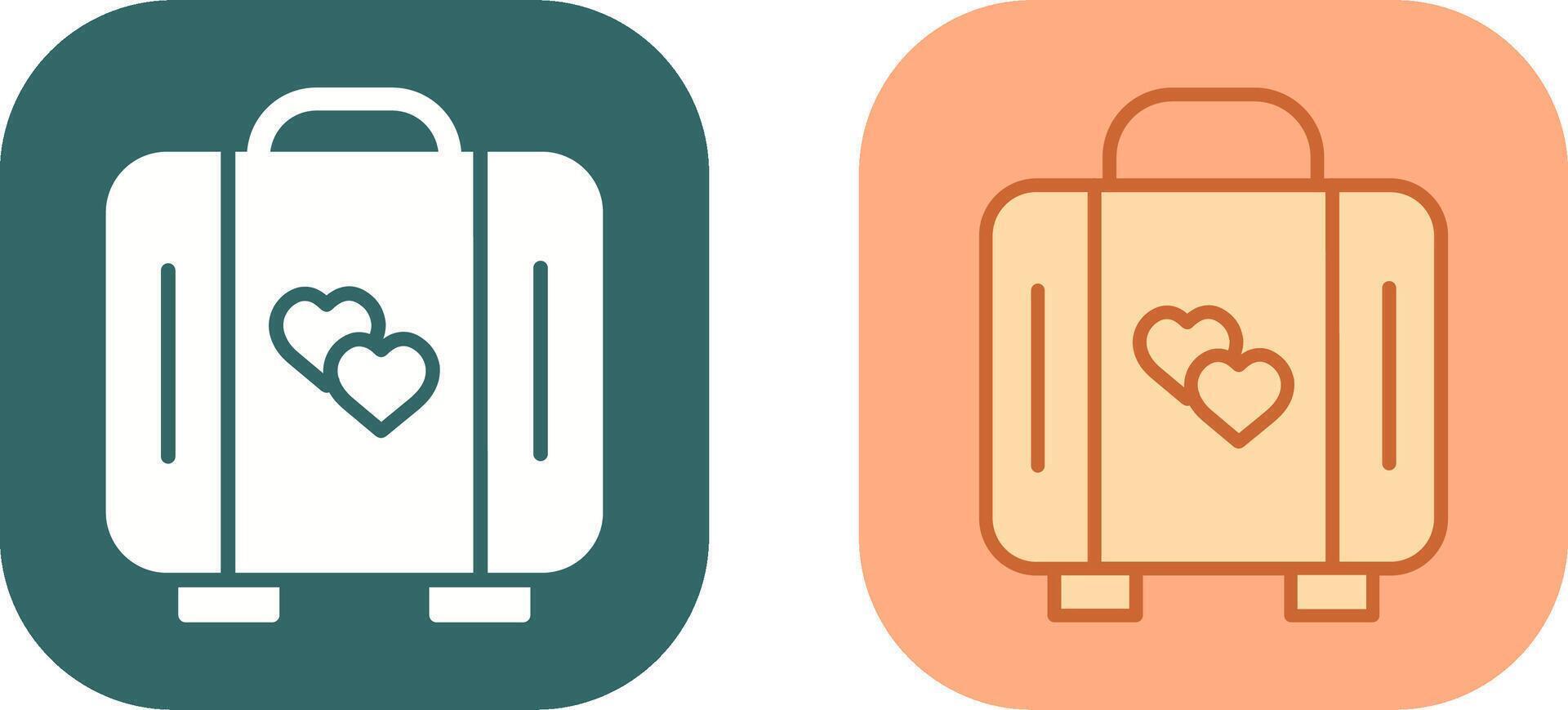 Lover Suitcase Icon Design vector