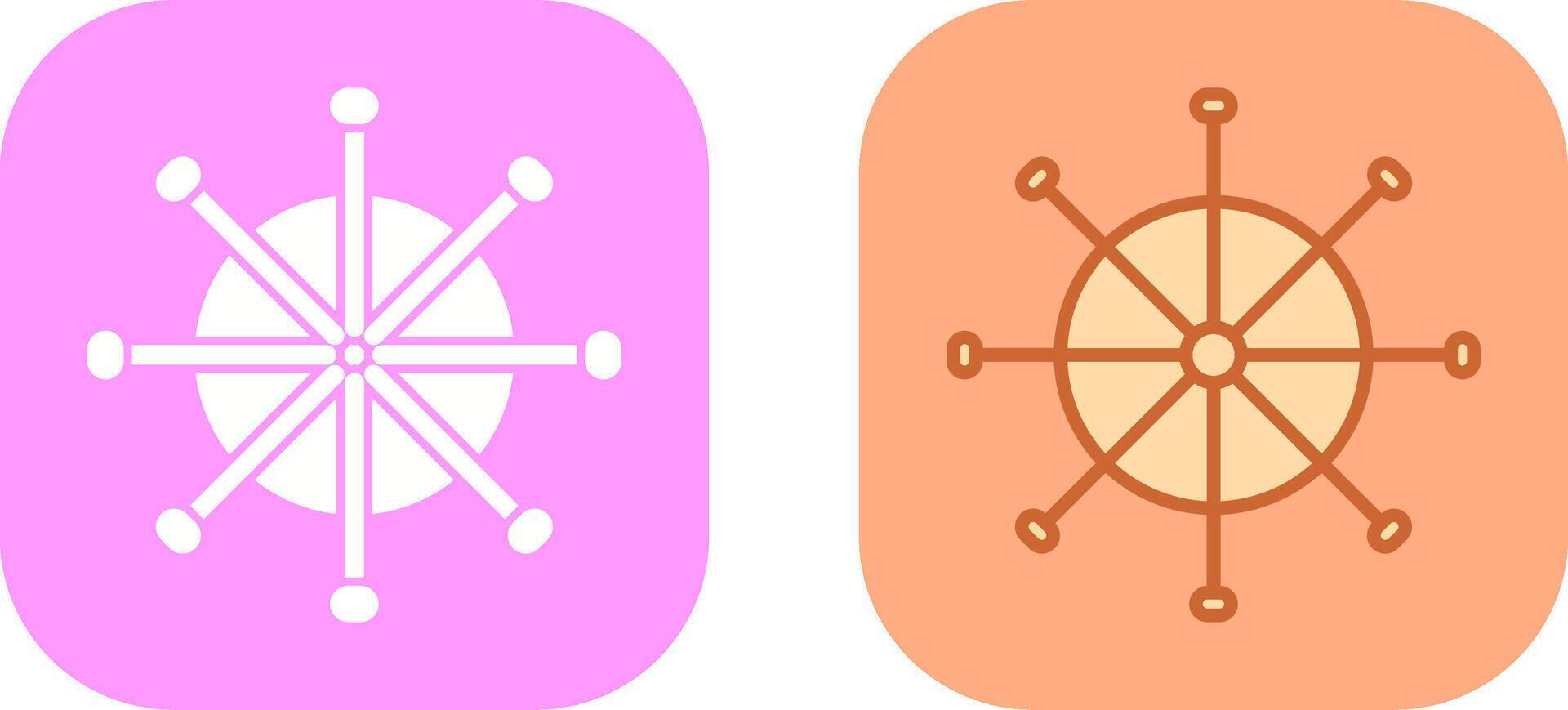 Ship Wheel Icon Design vector