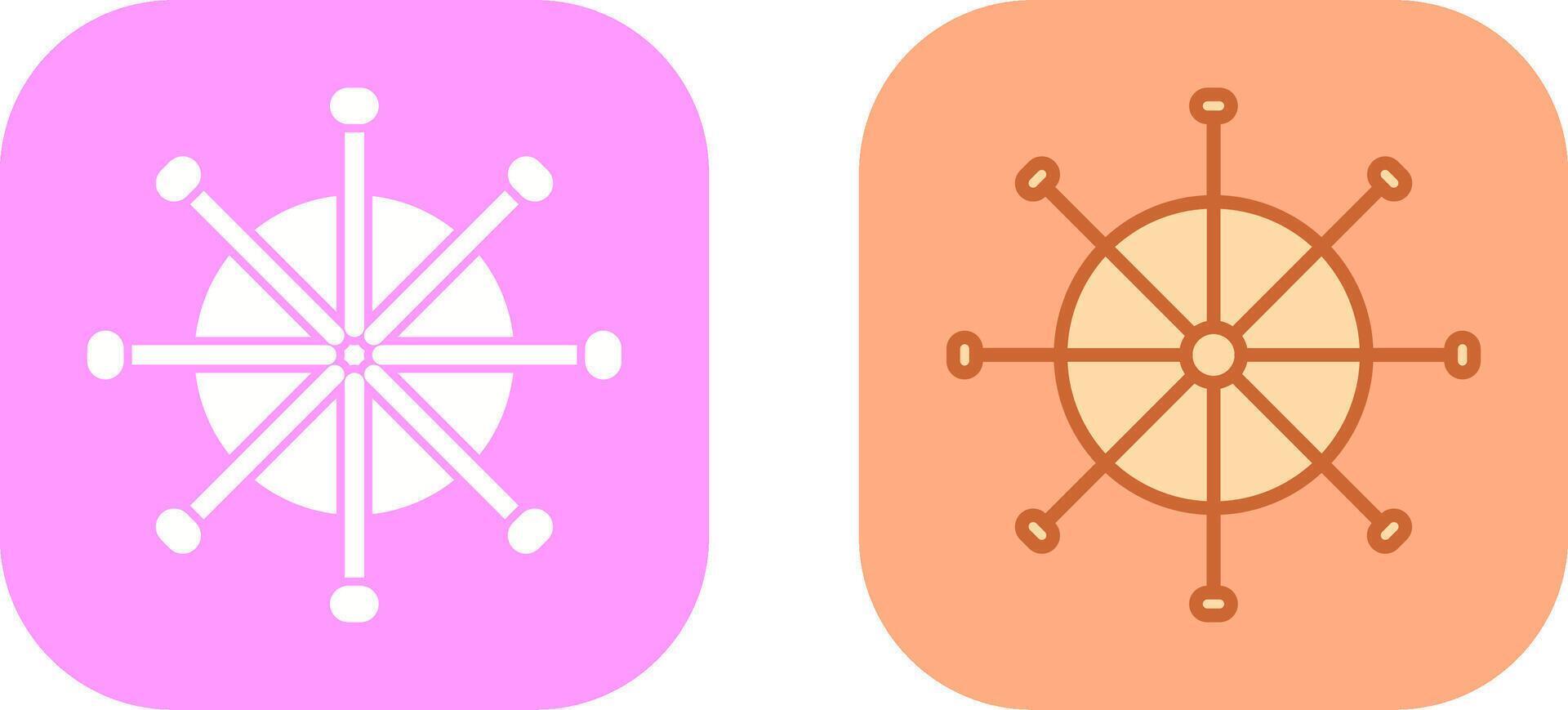 Ship Wheel Icon Design vector