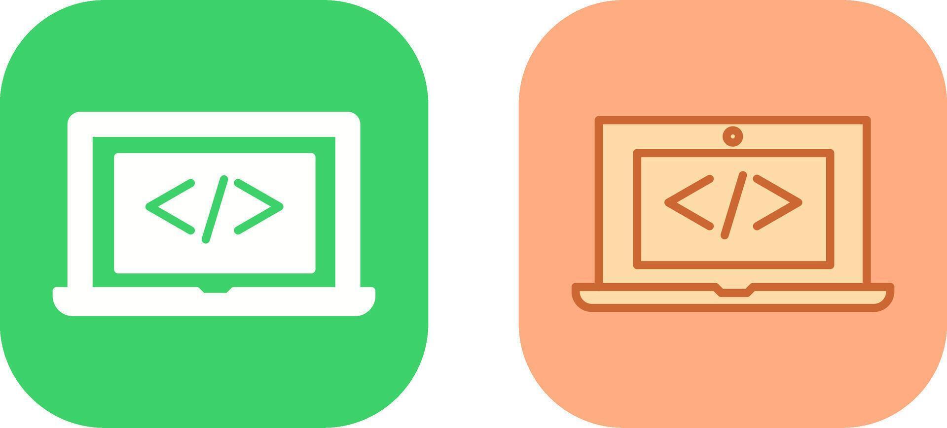 Coding Computer Icon Design vector