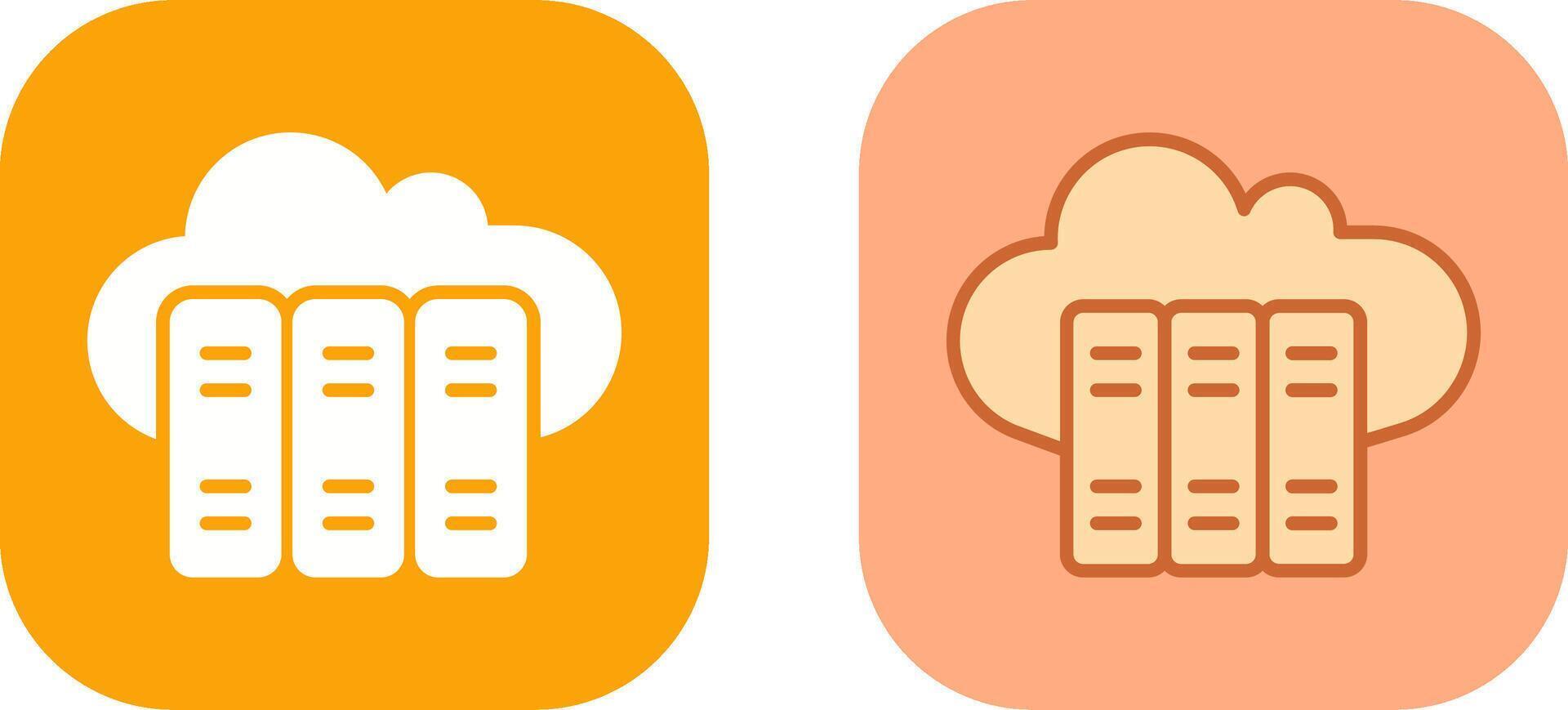 Cloud Library Icon Design vector