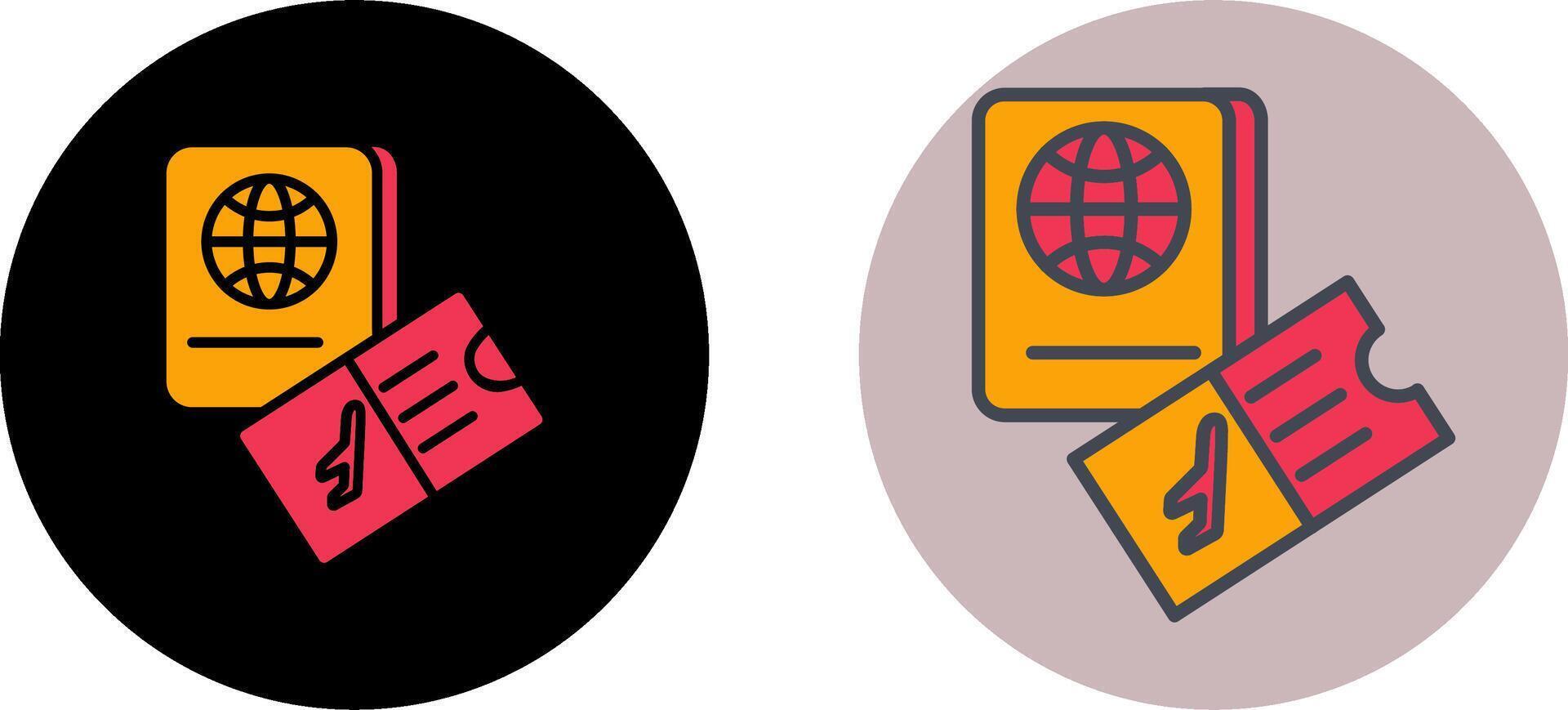 Ticket And Passport Icon Design vector