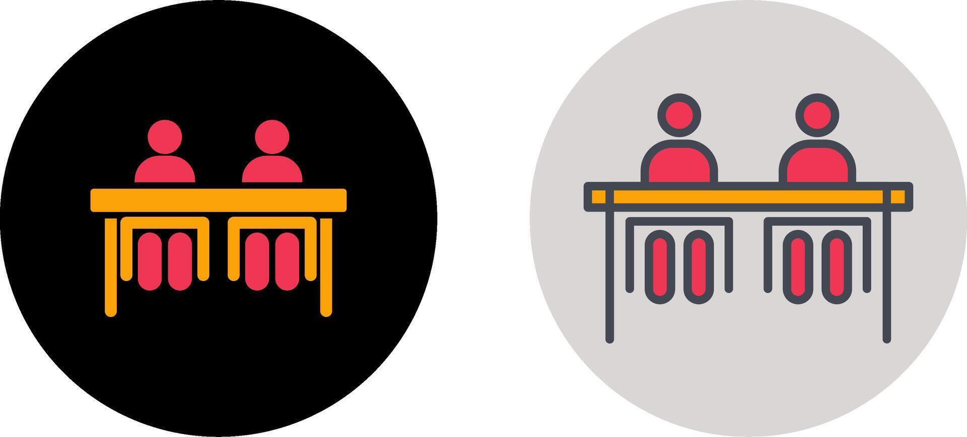 Student Sitting In Classroom Icon Design vector